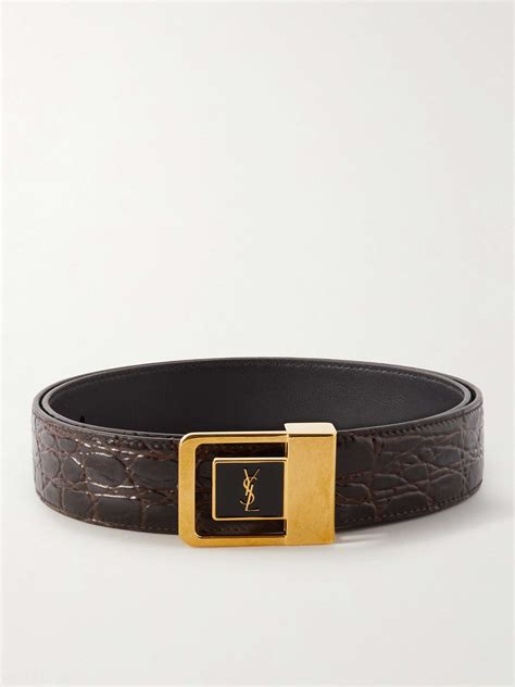 ysl croc belt logo
